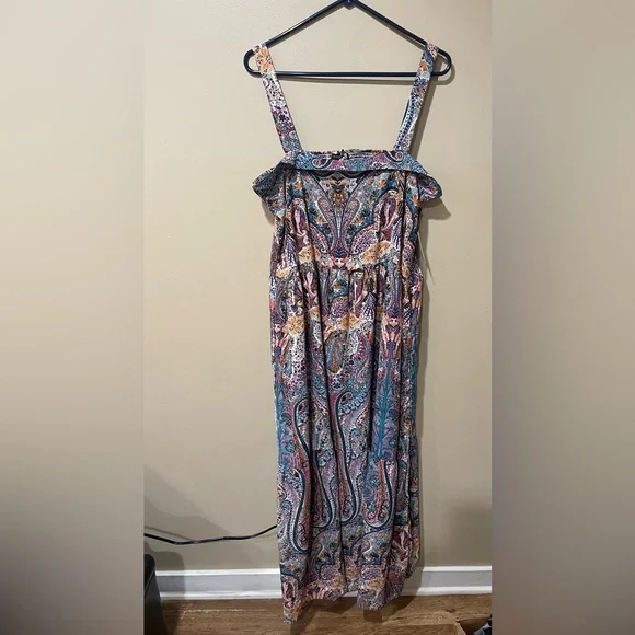 Black Tape colorful paisley maxi dress ~ Size XL ~ NWT - Picture 2 of 11